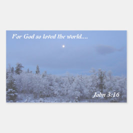 John 3:16 Winter Morning Rechthoekige Sticker