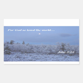 John 3:16 Winter Morning Rechthoekige Sticker