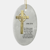 John 3:16 (wit) keramisch ornament (Rechts)