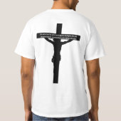 John 3:16 Witte T-Shirt Crucifix en vers op achter (Achterkant)