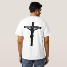 John 3:16 Witte T-Shirt Crucifix en vers op achter