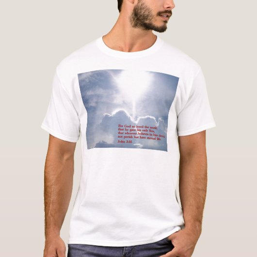 John 3:16 Wolken T-shirt (Voorkant)