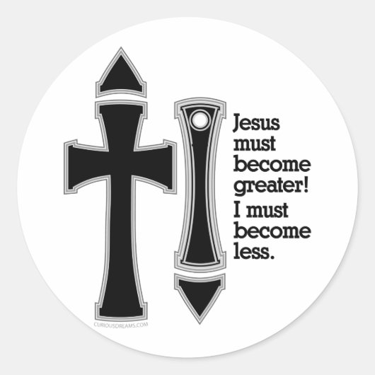 John 3-30-B, met een grotere dichtheid Ronde Sticker (Voorkant)