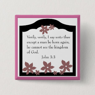 John 3-3 Koninkrijk Gods knop Vierkante Button 5,1 Cm