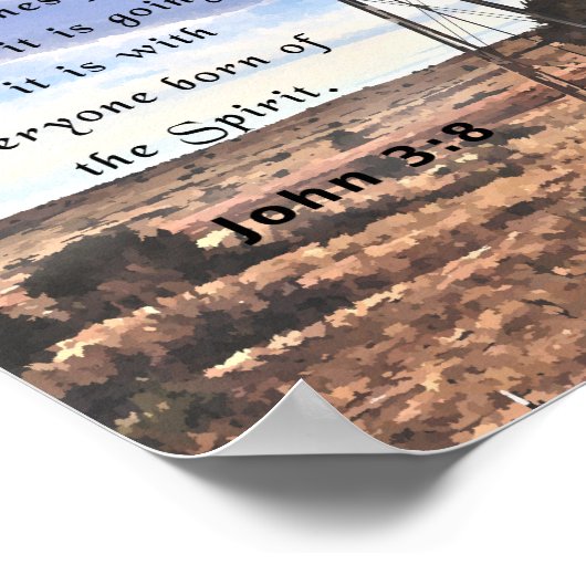 John 3:8, Bijbelvers Poster (Hoek)