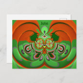 JOHN ~ 3D Design Pattern ~ Kerstkleuren~ Briefkaart (Voorkant / Achterkant)