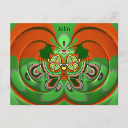 JOHN ~ 3D Design Pattern ~ Kerstkleuren~ Briefkaart (Voorkant)