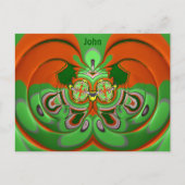 JOHN ~ 3D Design Pattern ~ Kerstkleuren~ Briefkaart (Voorkant)