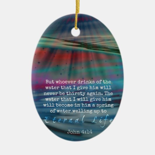 John 4:14 Water en Sky Keramisch Ornament (Voorkant)