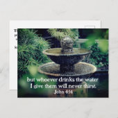 John 4:14 Wie het water drink dat ik bijbel geef Briefkaart (Voorkant / Achterkant)