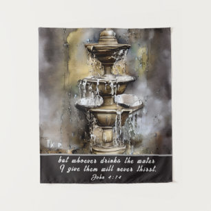 John 4:14 Wie het water drink dat ik bijbel geef Wandkleed