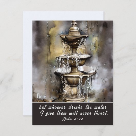 John 4:14 Wie het water drink dat ik Kaart geef (Voorkant / Achterkant)