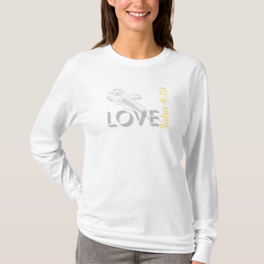 John 4:19 Christelijk T-shirt "LIEFDE" (Voorkant)