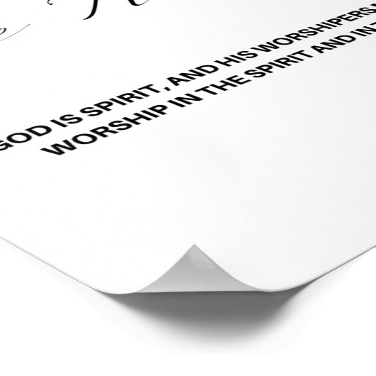 John 4:24, Bijbelverse Poster (Hoek)