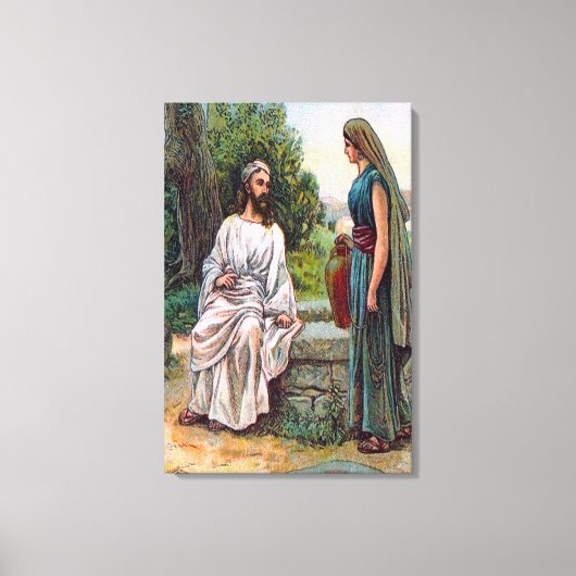 John 4 Jesus biedt Living Water Canvas aan Afdruk (Voorkant)