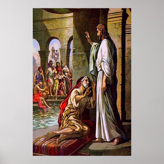 John 5:1-15 Neem je mat en loop op Poster (Voorkant)