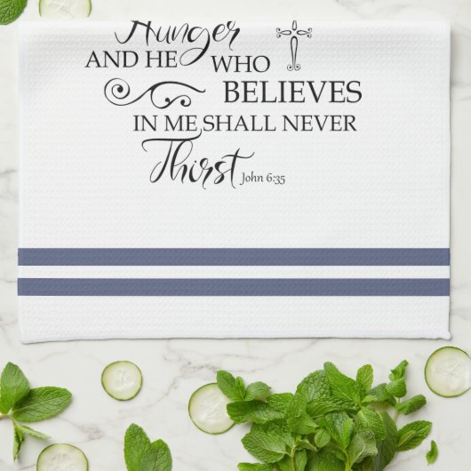 John 635 Brood van het Zachte Blauwe Inspirerend v Theedoek (Gevouwen)