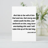 John 6:40 KJV Bijbel Vast Wenskaart Kaart (Staand voorkant)