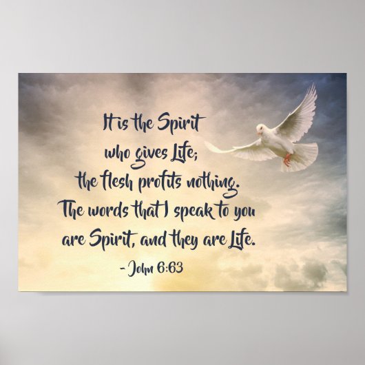John 6:63 Het is de Spirit die de Bijbel van het l Poster (Voorkant)