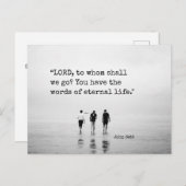 John 6:68 LORD, naar wie gaan we? Bijbelversie Briefkaart (Voorkant / Achterkant)