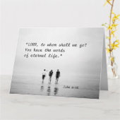 John 6:68 LORD, naar wie gaan we? Bijbelversie Kaart (Gele Bloem)