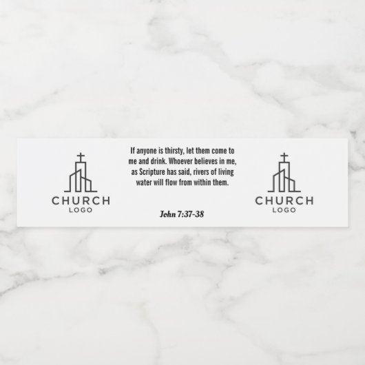 John 7:37-38 Water Etiket (Enkel label)