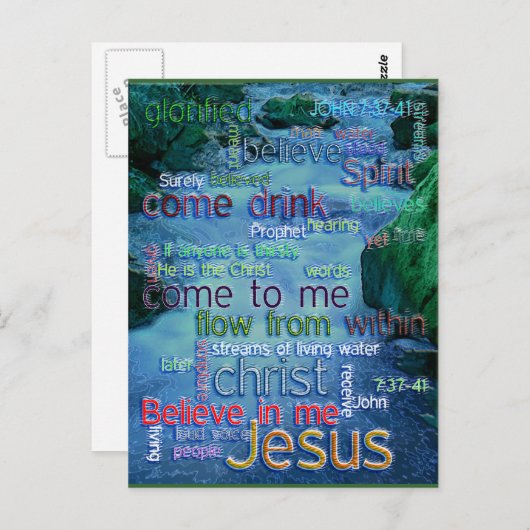 John 7:37-41 Rushing Stream Briefkaart (Voorkant / Achterkant)
