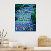 John 7:37-41 Rushing Stream Poster (Keuken)