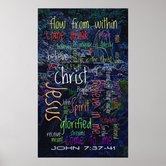 John 7:37-41 Waterfall Poster (Voorkant)