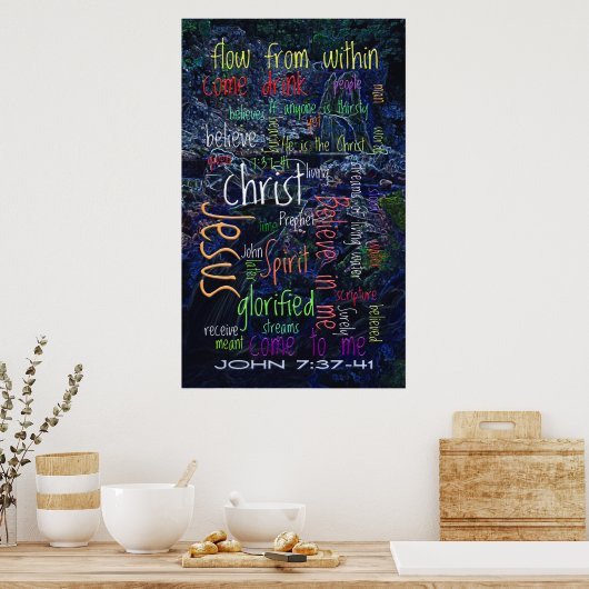 John 7:37-41 Waterfall Poster (Keuken)