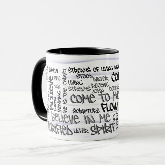 John 7:37-41 Wit water Mok (Voorkant links)