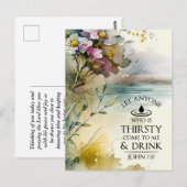 John 7:37 Iedereen die dorst heeft, komt naar mij  Briefkaart (Voorkant / Achterkant)