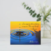 John 7:37 Iedereen die dorstig is, komt naar me to Briefkaart (Staand voorkant)