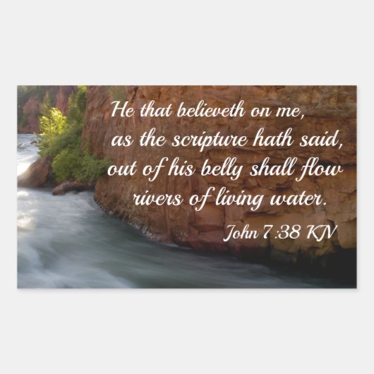 John 7:38 Hij gelooft me Rechthoekige Sticker (Voorkant)