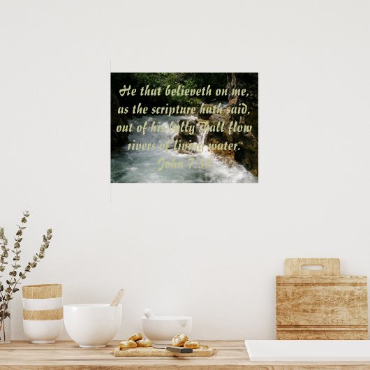 John 7:38 poster (Keuken)