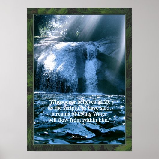 John 7:38 Poster Living Water scripture Print (Voorkant)