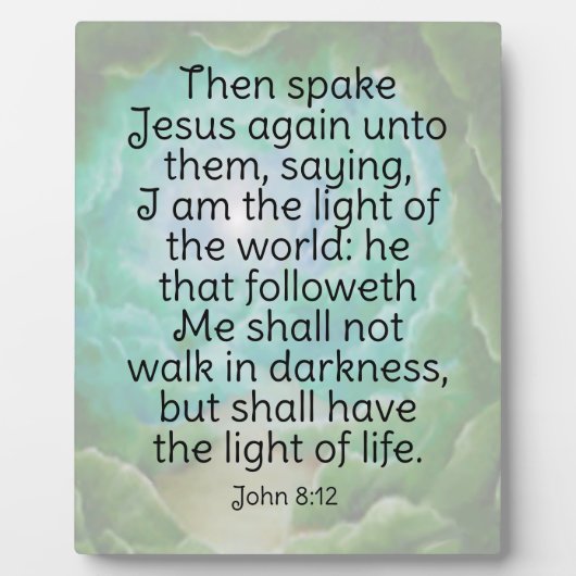 John 8:12 fotoplaat (Voorkant)