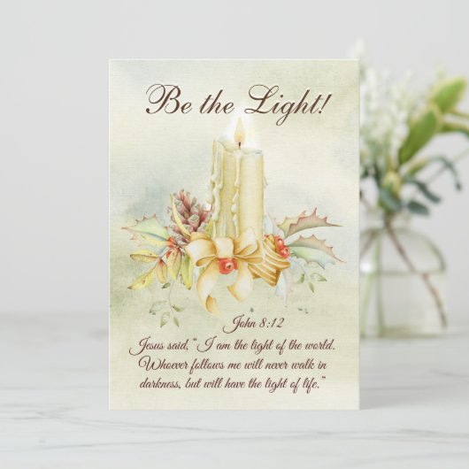 John 8:12 Jezus zei: "Ik ben het Licht, Flat Card" (Staand voorkant)