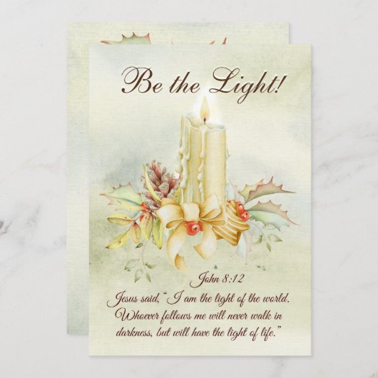 John 8:12 Jezus zei: "Ik ben het Licht, Flat Card" (Voorkant / Achterkant)