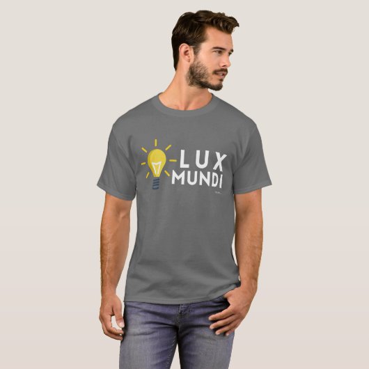 John 8:12: Lux Mundi (licht van de wereld) T-shirt (Voorkant volledig)