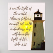 John 8:12 met vuurtoren poster (Voorkant)