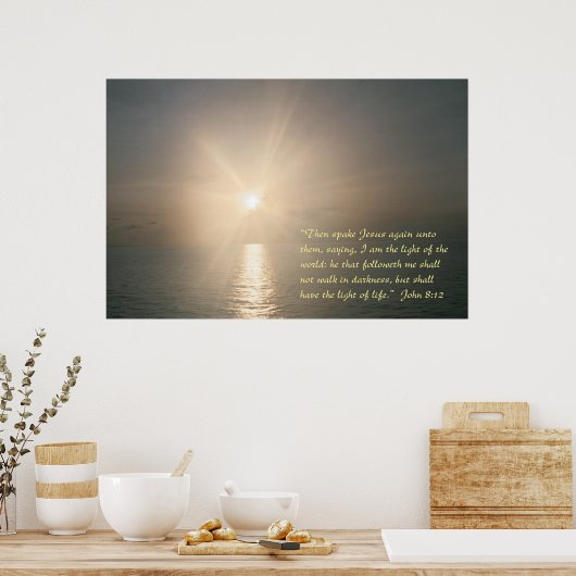 John 8:12 poster (Keuken)
