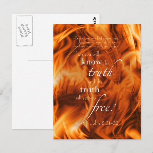 John 8:31-32 briefkaart (Voorkant / Achterkant)