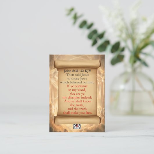 John 8:31-32 KJV-kaarten Visitekaartje (Staand voorkant)