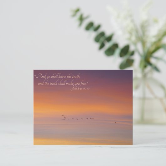 John 8:32 de Schrift de Waarheid zal u vrij plaats Briefkaart (Staand voorkant)