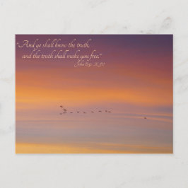 John 8:32 de Schrift de Waarheid zal u vrij plaats Briefkaart