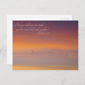 John 8:32 de Schrift de Waarheid zal u vrij plaats Briefkaart (Voorkant / Achterkant)