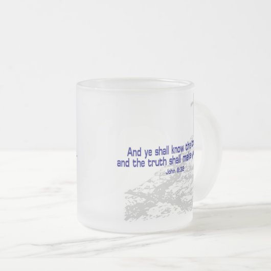 John_8_32a, John_8_32a Matglas Koffiemok (Voorkant rechts)