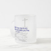 John_8_32a, John_8_32a Matglas Koffiemok (Voorkant links)