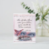 John 8:36 als de Zoon u Vrije, Manuscript plaatst Briefkaart (Staand voorkant)